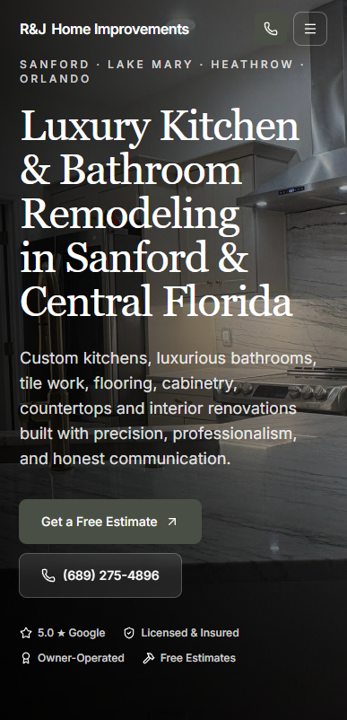 R&J Home Improvements mobile preview