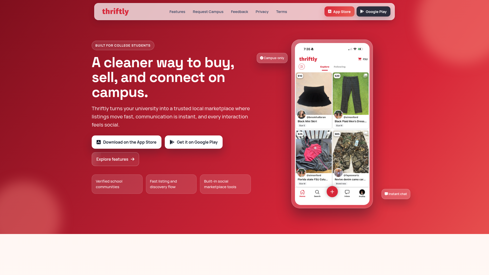 Thriftly website preview