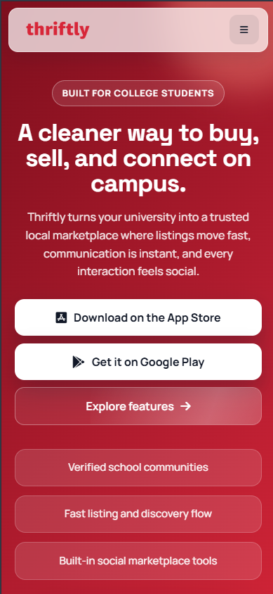 Thriftly mobile preview
